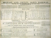 Ireland Co Down - Train Timetable - Belfast and Co Down Railway (UF) 30x40